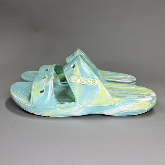 Crocs Sandals Women's 7 Classic Tie Dye Two Strap Summer Beach Recovery Slides - Picture 4 of 10